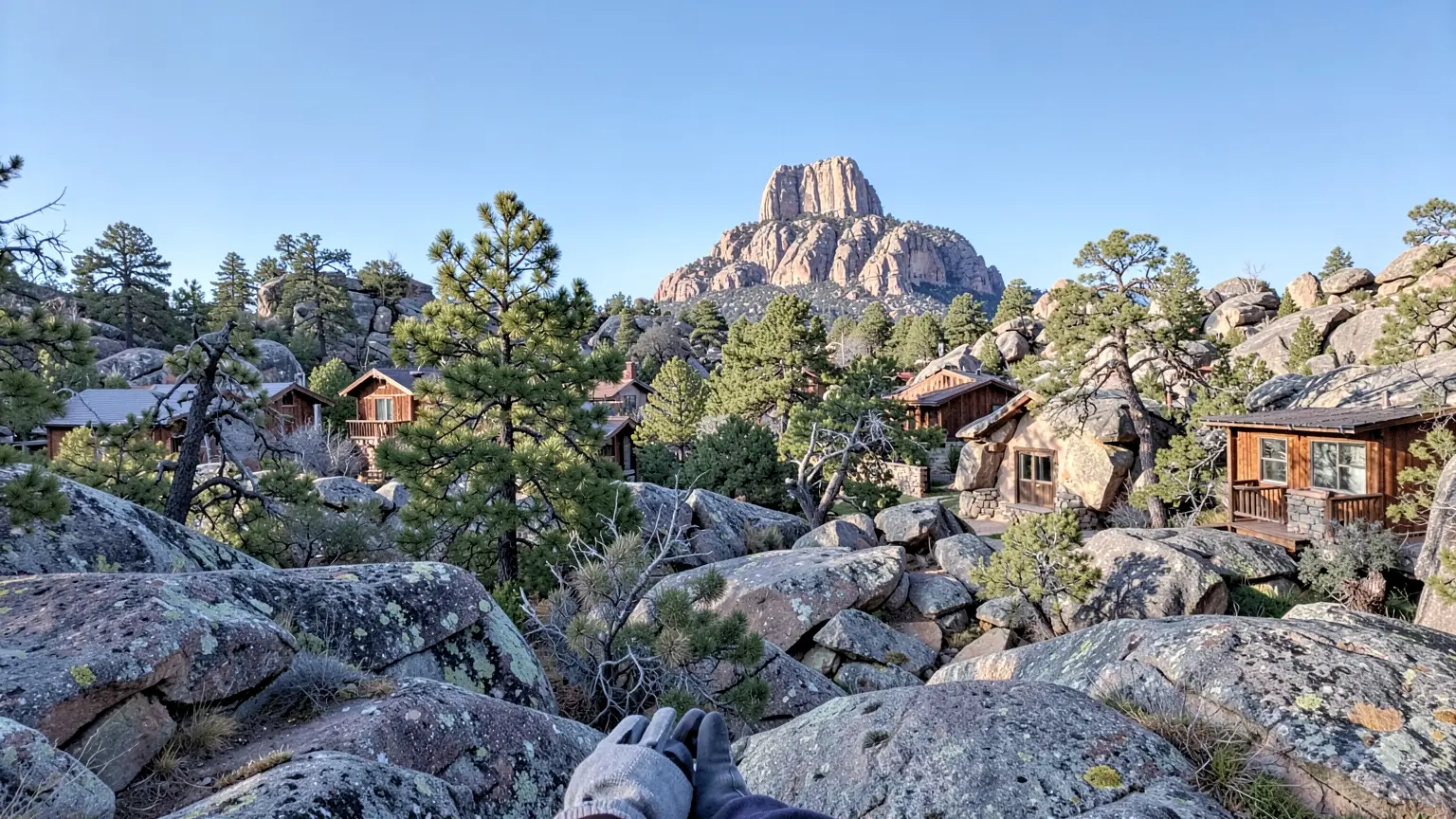 Granite hills and homes around Prescott